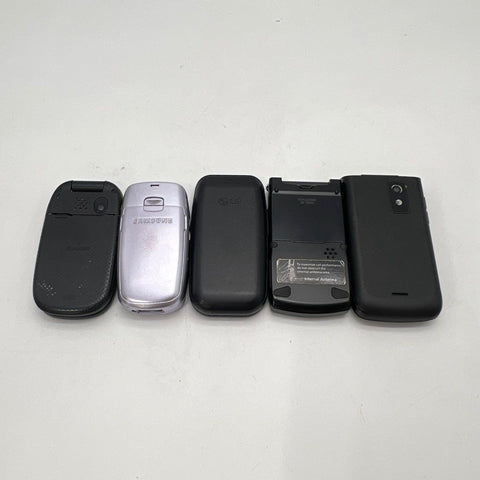 Samsung Sanyo LG Flip Phone Lot 5 Piece Vintage Cell Phones Untested As-Is