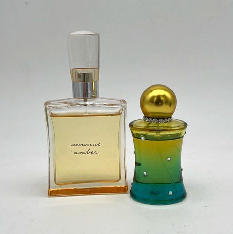 Bath & Body Works Sensual Amber 2.5oz & Dosis Ombre Rhinestone Perfume Lot of 2