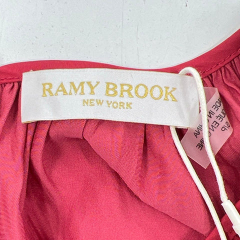 Ramy Brook Women's Harriet Red Surplice Balloon Sleeve Blouse Sz S NWT