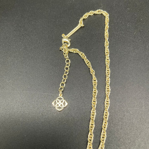 Kendra Scott Gold Tone Mother of Pearl Rayne Tassel Necklace Filigree Earrings