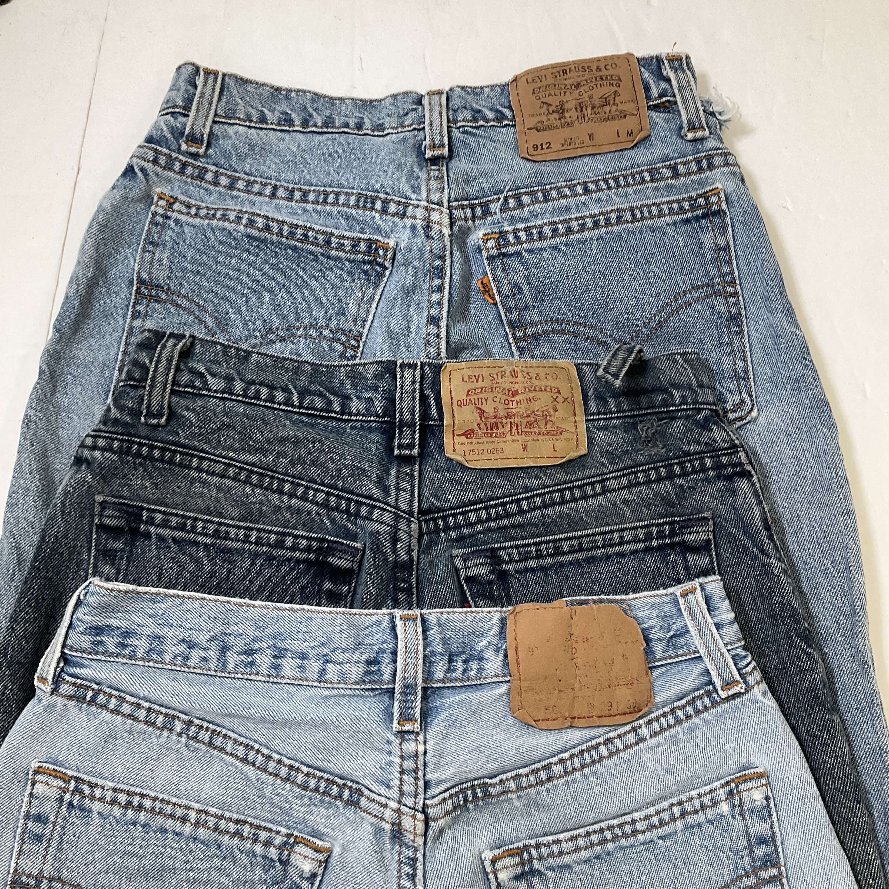 Levi's Women's Blue Distressed Jeans Cutoff Shorts Lot Vintage 1990s 27" Waist