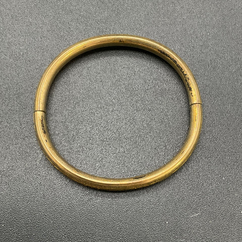 Vintage Webster Gold Tone Floral Engraved Baby Bangle Bracelet WEB Hallmark