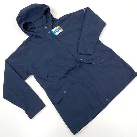 Columbia Women's Pardon My Jacket Navy Blue Hooded Rain Coat NWT Sz L