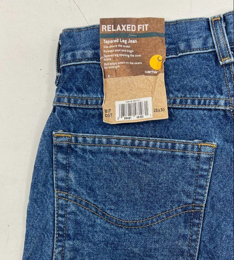 Carhartt B17 Relaxed Fit Tapered Leg Jeans Blue Denim Mens 28x30 NWT