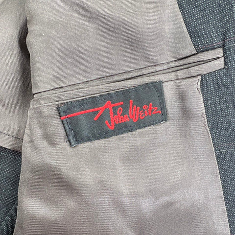 Vintage 80s John Weitz Mens Windowpane Plaid 2-Piece Suit Made in USA