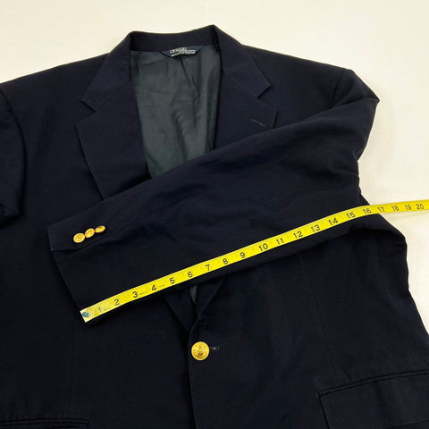 Vintage 80s Polo Ralph Lauren Men's Navy Wool Blazer Sport Coat Sz 40R