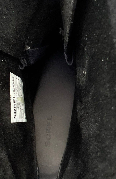 Sorel Joan of Arctic Wedge Mid Black Leather Women's Boots Size 12
