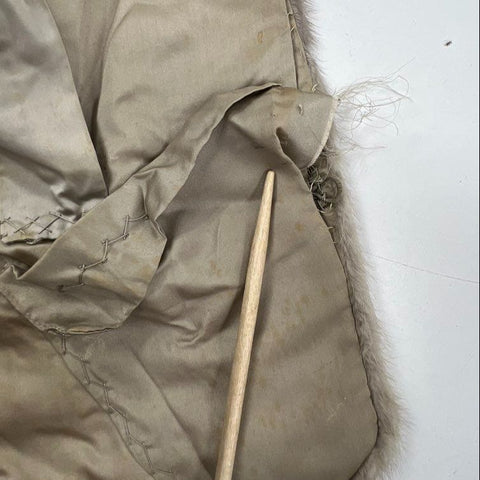 Vintage Royal Furs Women's Real Fur Shawl Stole Gray Taupe Handstitched Salinas