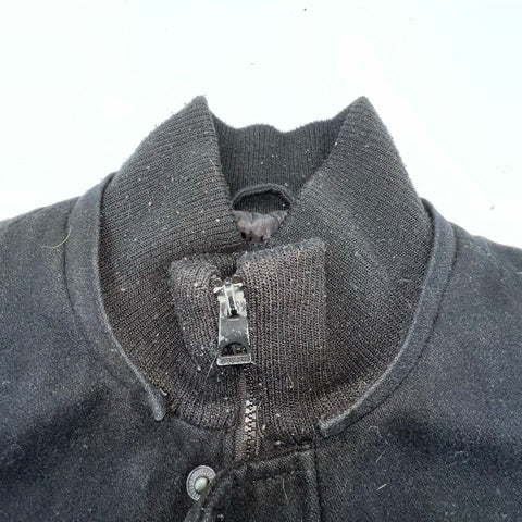 Guess Men's Black Military Field Jacket Wool Blend Coat Quilted Lining Size L