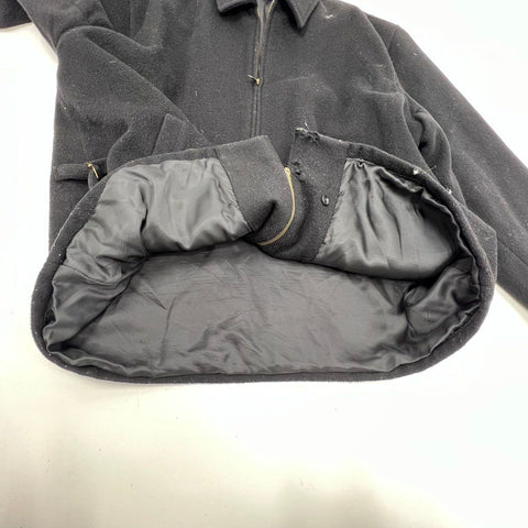 Vintage 90s Polo Ralph Lauren Wool Barracks Bomber Jacket Black Sz XXL