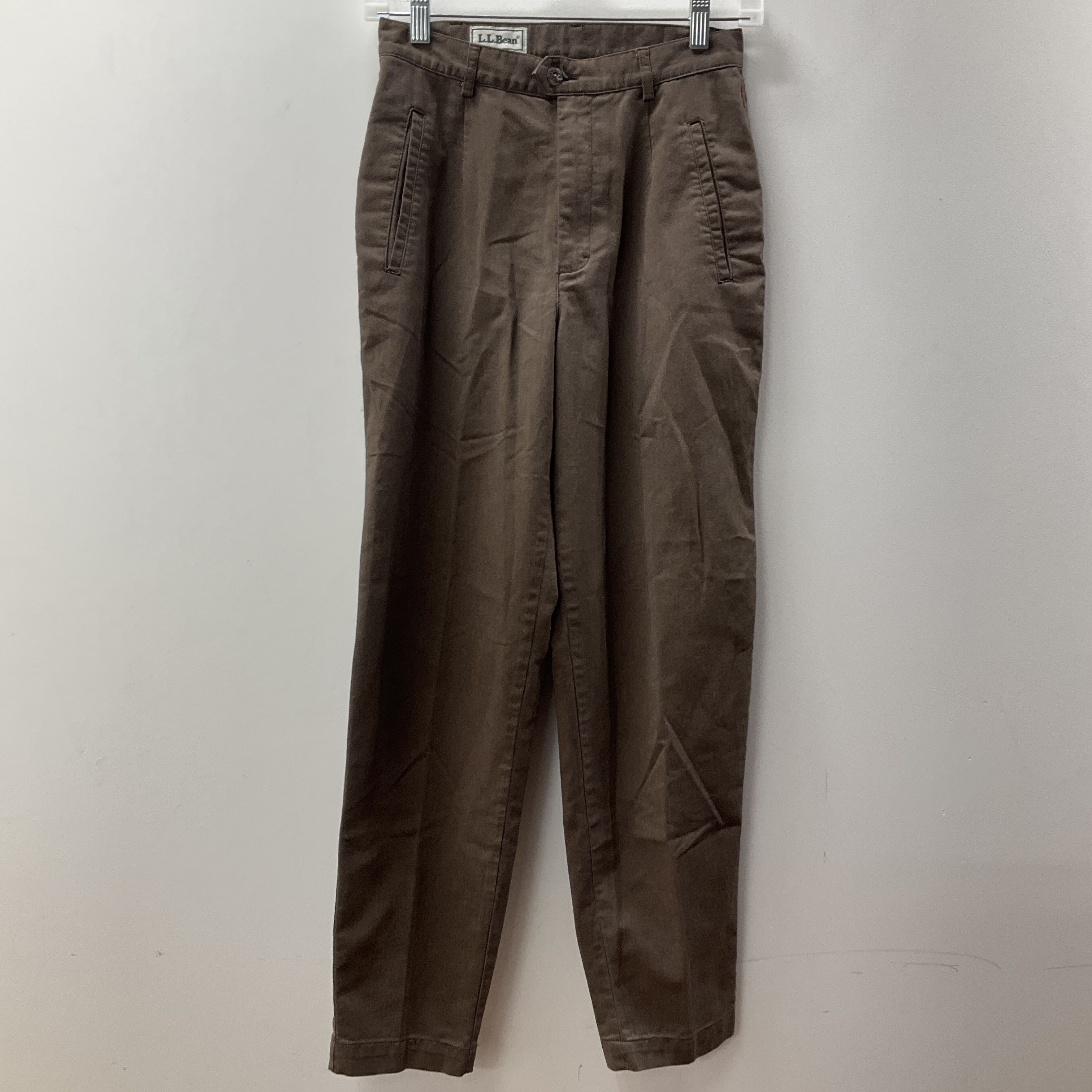 LL Bean Women's Brown Slacks Taper Leg Size 26x27 Vintage
