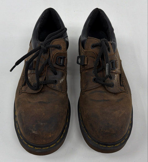 Vintage Dr Martens 0071 Brown Leather Steel Toe Industrial Oxford Shoes Size 9