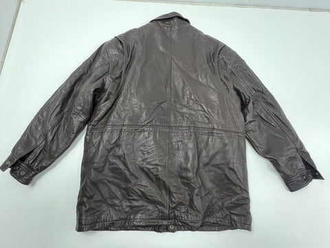 Vintage 90s Mirage Brown Genuine Leather Thinsulate Field Jacket Coat Mens XL