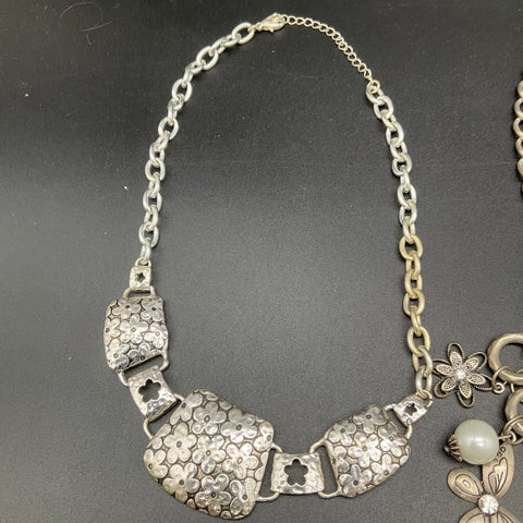 Silver Tone Floral Nature Theme Fashion Jewelry Necklace Lot of 6