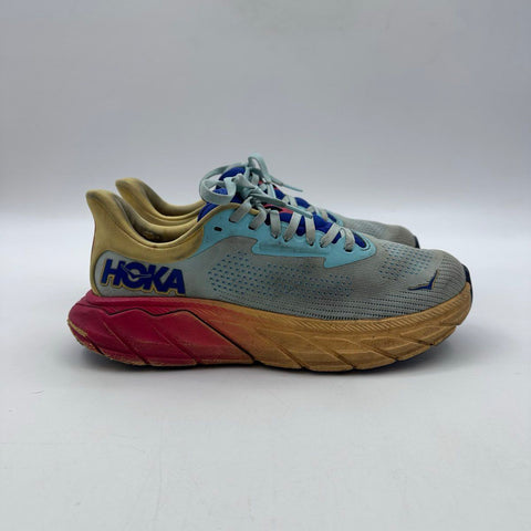 Hoka Arahi 7 Blue Grey Red Gradient Running Shoes Size 8.5