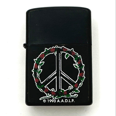 Vintage A.A.D.L.P. Lighter Lot of 2 Peace Sign & Yin-Yang 1993 1996 Not Tested