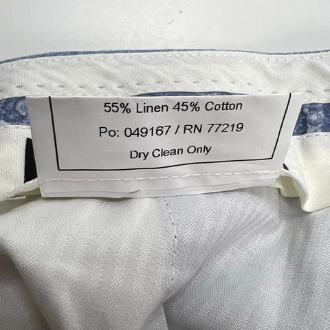 Joseph Abboud Men's Blue Linen Blend Textured Dress Pants 38x32 NWT