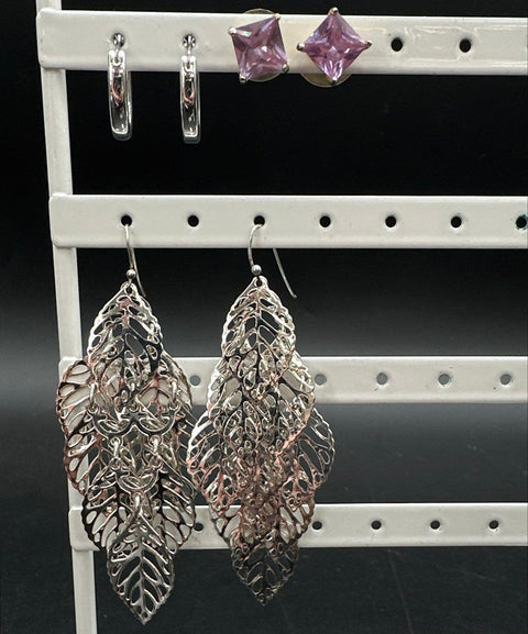 Mixed Silver Tone Fashion Jewelry Lot Necklaces Earrings Pendants Charms