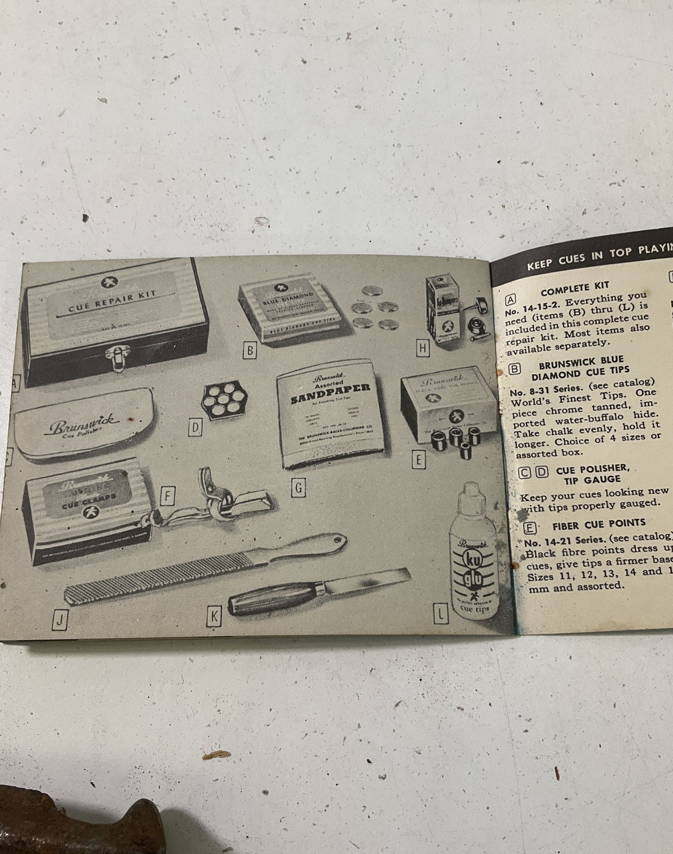 Vintage Pool Cue Repair Kit Lot Parts Clamps Brunswick Balke Collender Company