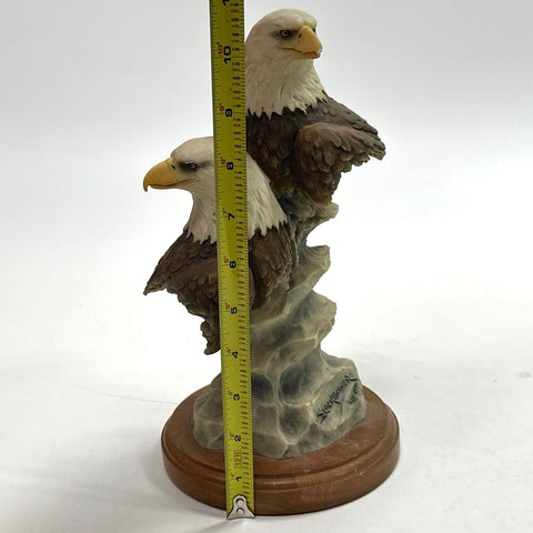 Stephen Lockbower Mill Creek Studios Bald Eagle Sculpture 10.5" Signed 1998