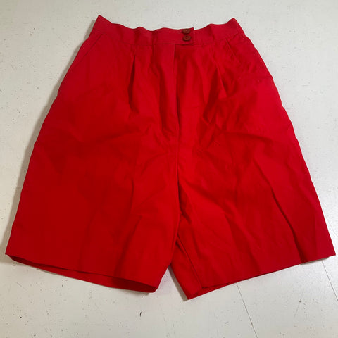 Vintage 70s Catalina Red Play Abouts High Waist Pleated Shorts Women's Size 12