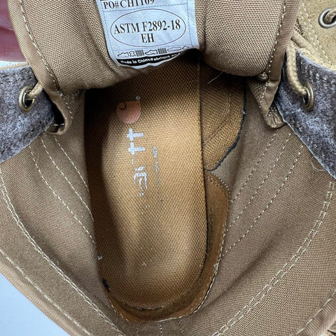 Carhartt Force 5 FA5016-M Coyote Brown Suede Soft Toe Work Boots Size 10