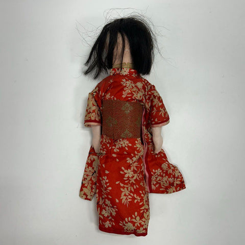Vintage Japanese Doll Red Kimono 15 Inch Traditional Made in Japan
