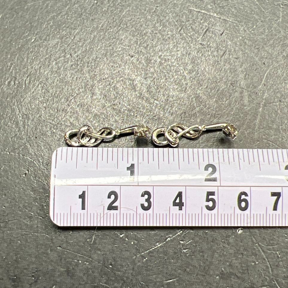 925 Sterling Silver Twist Gemstone Earrings 2.32g