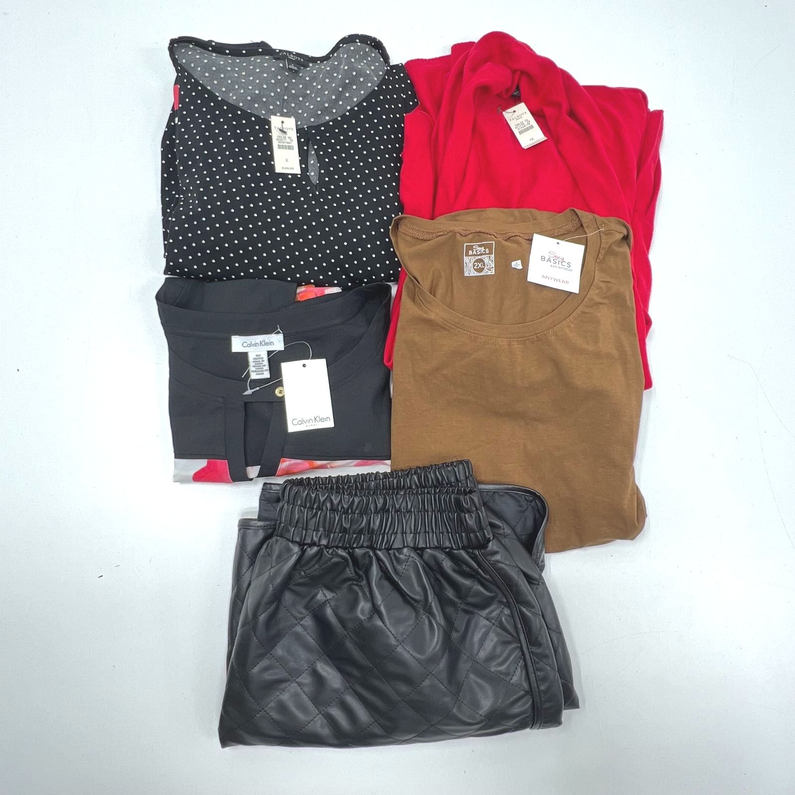 Womens Clothing Lot 5pc NWT Talbots Calvin Klein Tops Dress Skirt Mixed Sizes