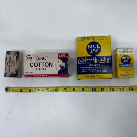 Vintage Blue Jay Bunion Pads Moleskin Curity Cotton APC Plasters Medical Lot