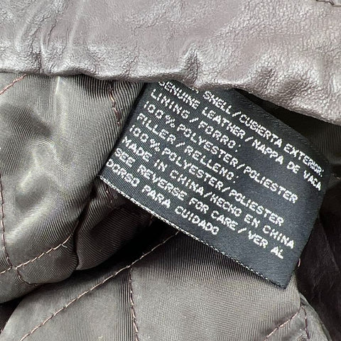 Vintage 90s Jacqeline Ferrari Brown Genuine Leather Hooded Parka Jacket Men's L