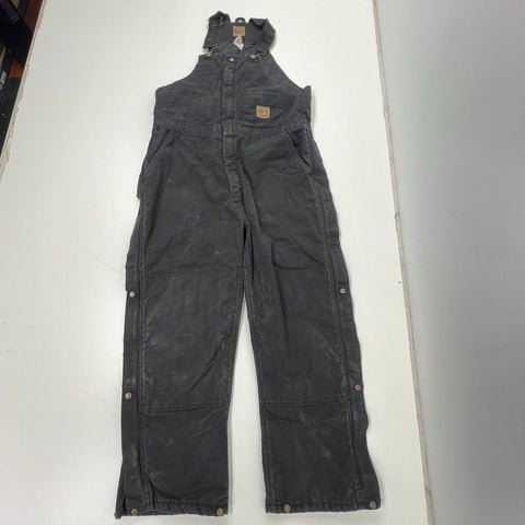 Berne B415BKR Faded Black Insulated Quilt Lined Work Bib Overalls Men's Large