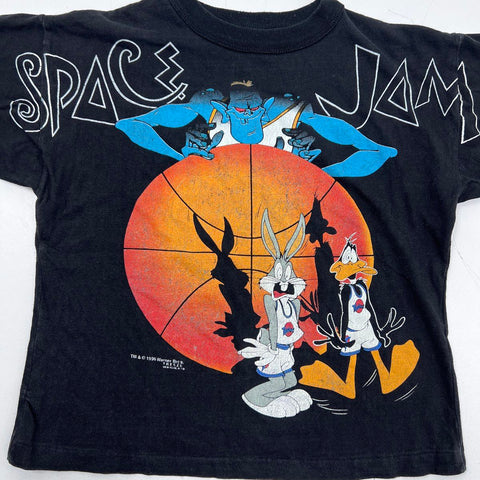 Vintage 1996 Space Jam Movie Promo T-Shirt Bugs Bunny Single Stitch Kids Sz L