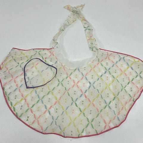 Vintage 50s Lot of 3 Women's Half Aprons Nebraska Gov Crosby Sheer Harlequin