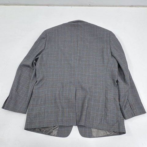 Hart Schaffner Marx Men's Gray Plaid Sport Coat Blazer Two Button Sz 46R