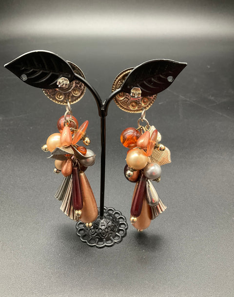 Laura Ashley Costume Jewelry Lot of 12 Earth Tone Chunky Bohemian Necklaces