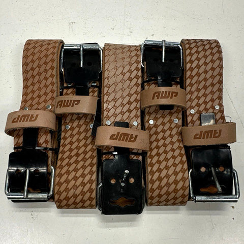 AWP Men's Lot of 5 Tan 2" Classic Leather Work Belts Fits 50" Waist NWT