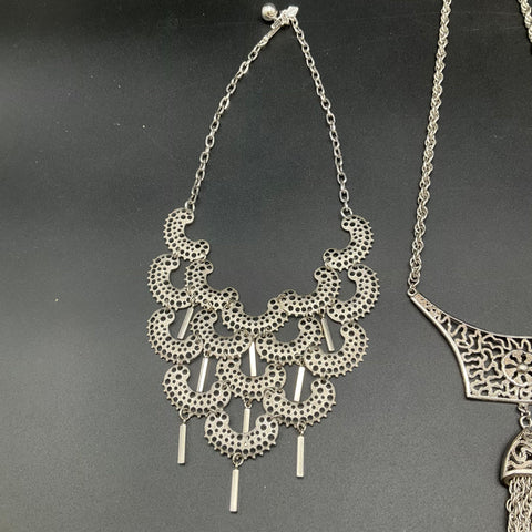 Vintage Sarah Coventry Silver Tone Statement Necklaces Jewelry Lot of 4