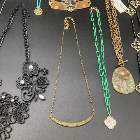 Dauplaise Statement Fashion Necklace Lot 9 Panther Tassel Floral Bib Clovers