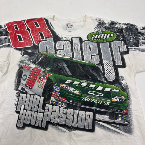 Y2K Dale Earnhardt Jr 88 Nascar AOP T-Shirt Chase Authentics AMP Energy Sz 2XL