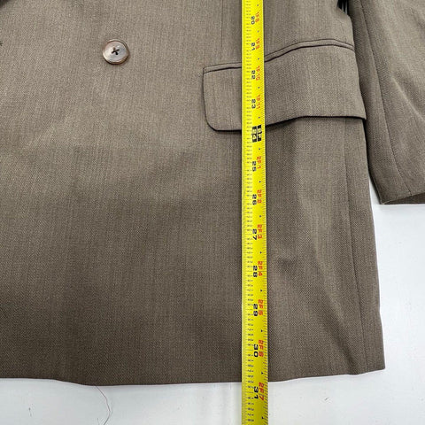 Vintage 90s Joseph Abboud Men's 2-Piece Suit Taupe Wool Double Breasted 41 32x28