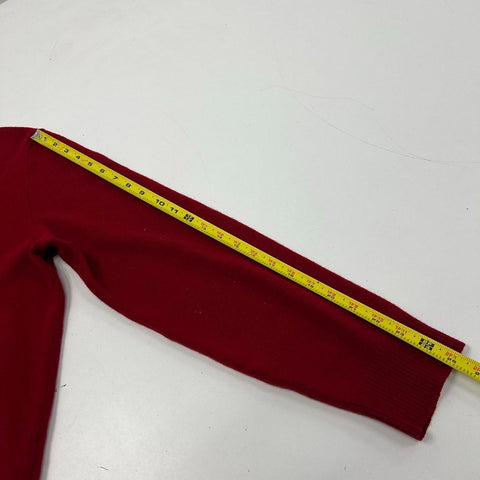 Polo Ralph Lauren Men's Sweater Red Lambswool V-Neck Embroidered Pony Size L