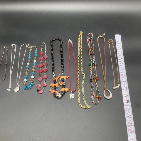 Fashion Jewelry Lot 11 Necklaces Beaded Gold Silver Tone Nebraska Huskers