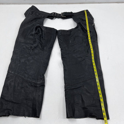 Harley-Davidson Deluxe Leather Biker Riding Chaps Side Zippers Sz 2XL