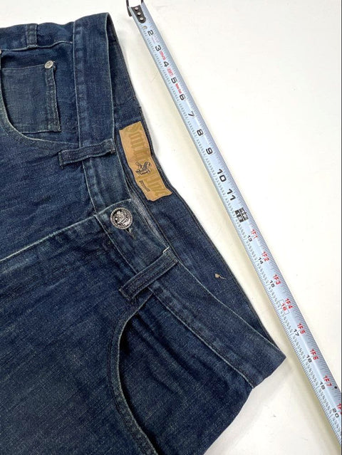 Vintage Y2K South Pole Premium Men's Denim Jorts Blue Embroidered Baggy Sz 38