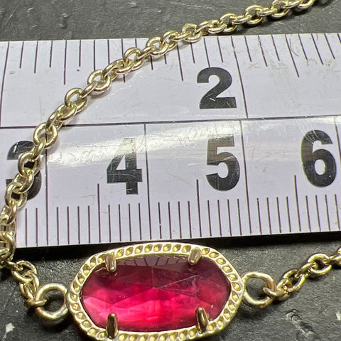 Kendra Scott Pink Rhinestone Adjustable Gold tone Bracelet
