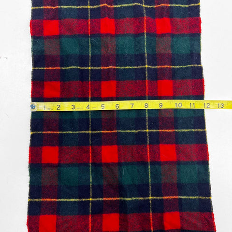Vintage 90s Pendleton Wool Scarf Red Green Plaid Fringe Unisex Made in USA