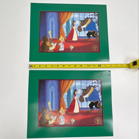 Vintage Disney 6pc Lithograph Lot Beauty & Beast Hercules Pooh Lady & Tramp