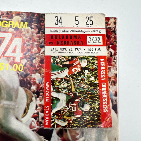 1974 Nebraska Program w/ Ticket + 5 Magazine Lot Huskers Football 1970s-80s
