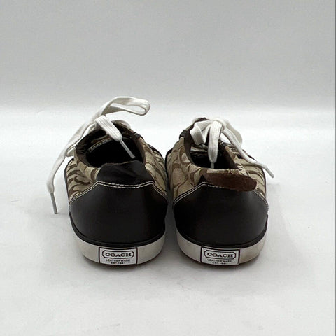 Coach Barrett Signature Brown Jacquard Canvas Sneakers Women's Size 11B